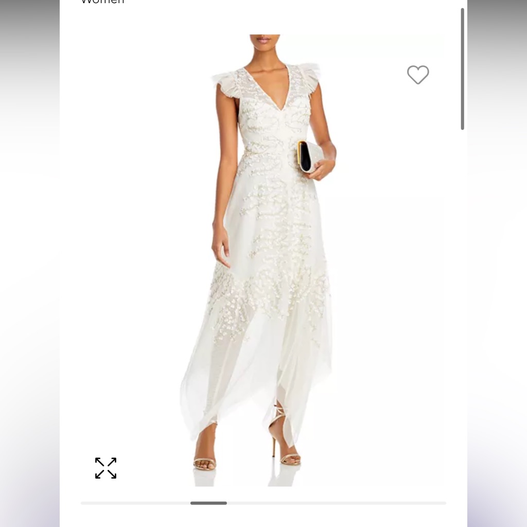 Bcbgmaxazria Embroidered Tulle Gown